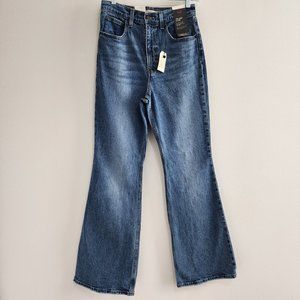 NWT Levi's Premium 70s High Flare Jeans 27 Mid Wash Distressed